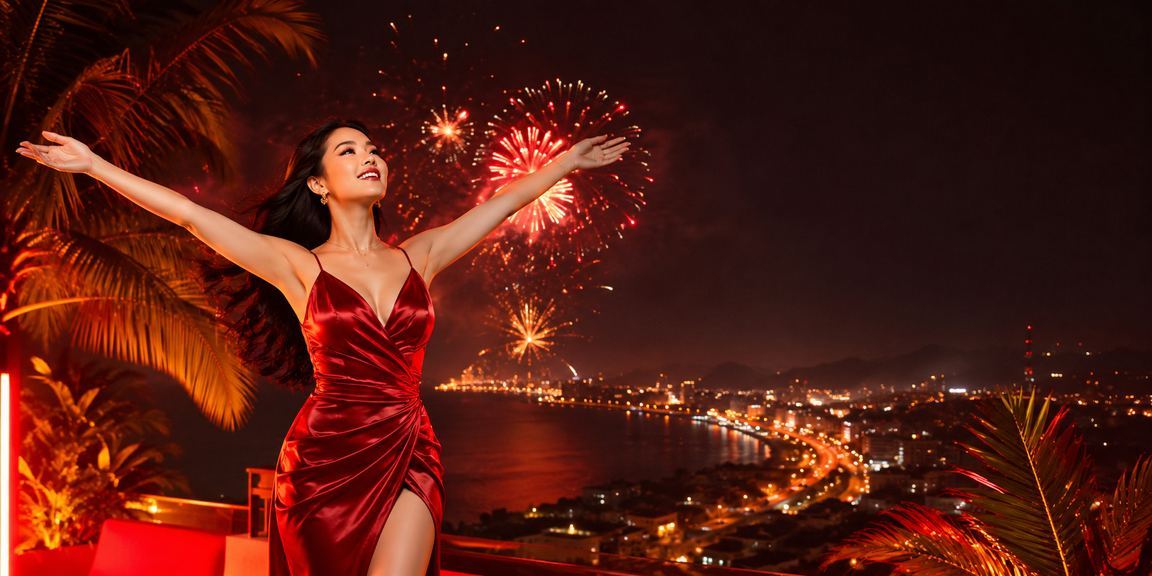 Không khí lễ hội cuối năm tại Đà Lạt với ánh đèn rực rỡ, gợi cảm giác sôi động của mùa cá cược thể thao