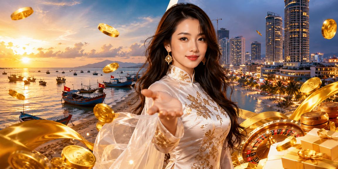 Phụ nữ mặc áo dài truyền thống bên bãi biển Mũi Né với không khí giải trí và thư giãn đặc trưng miền Nam