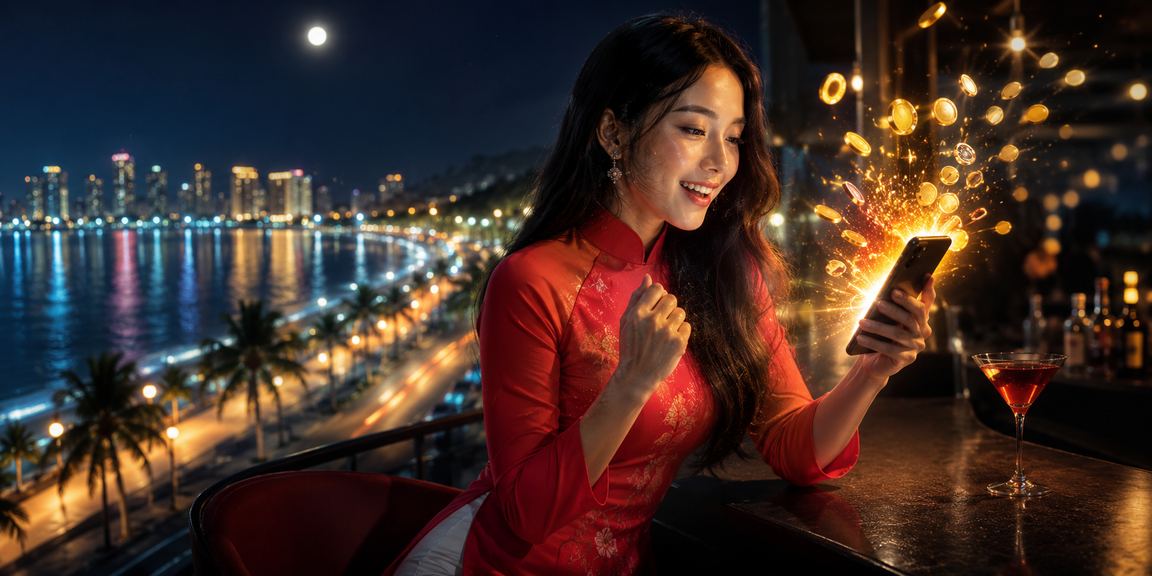 Khung cảnh người dùng trải nghiệm casino trực tuyến trên điện thoại tại Mũi Né